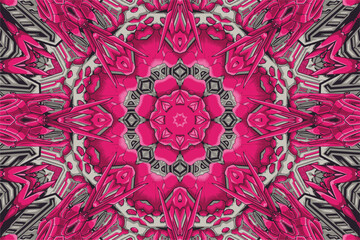 Unique rare and colorful psychedelic surreal Mandala