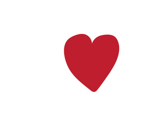 red heart isolated on white