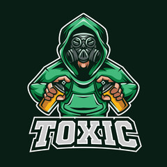 Toxic Gas Mascot Logo Illustration