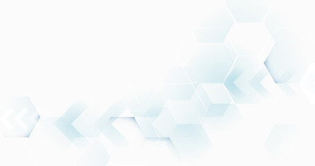 Obraz premium Abstract white and soft blue geometric shape technology digital hi tech concept background. Vector illustration