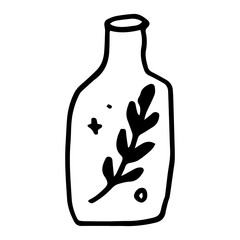 bottle cute doodle art hand drawn icon illustration design for stickers