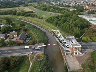 Sutton Road Bridge closed to traffic this  is a Scherzer Rolling Bascule road and pedestrian Bridge...