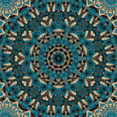 Abstract tribal vector mandala wallpaper graphic from curved triangles