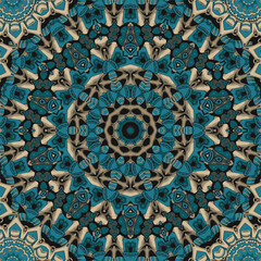 Abstract tribal vector mandala wallpaper graphic from curved triangles