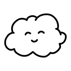 cloud cute line art hand drawn illustration design for stickers