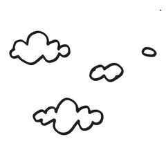 clouds cute line art hand drawn illustration design for stickers