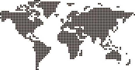 Fototapeta premium Map of the world with pattern of mosaic dots