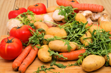 vegetables on the table