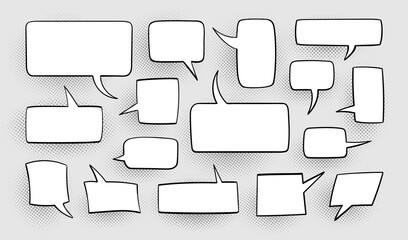Set of speech bubbles.