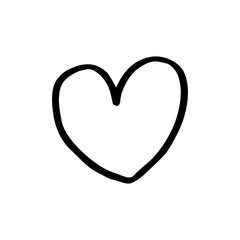 Vector black hand drawn heart icon.