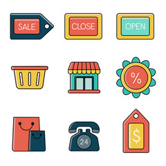 Set of icons for shopping web design