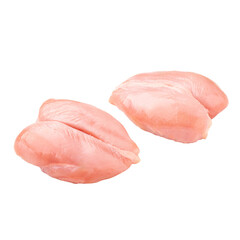two fresh raw chicken breasts fillet