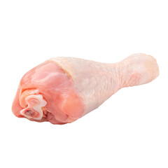 Isolated fresh raw chicken leg