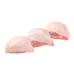 png Isolated three fresh raw chicken thighs