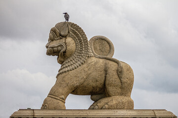 granite stone lion statue in colombo sri lanka