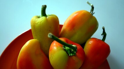 red and yellow peppers