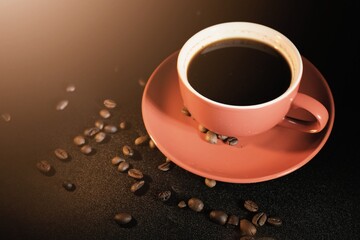 Obraz na płótnie Canvas cup of coffee beans