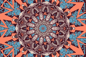 Flowers in a kaleidoscope style vector illustration