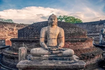 Foto op Aluminium Buddha sttatue at Vatadage, Polonnaruwa, Sri Lanka © Michael Abishek