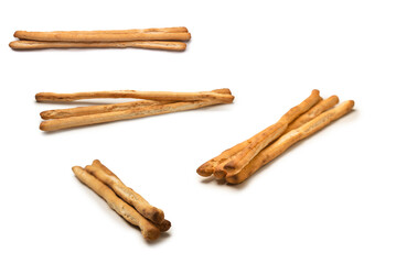 Bread sticks isolated on white background.