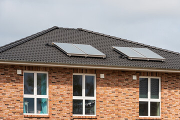 Neubausiedlung in Schleswig-Holstein im Rohbau mit Eigenheimen und Ferienwohnungen