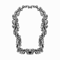 Baroque frame decor. ornament vector illustration graphic line art