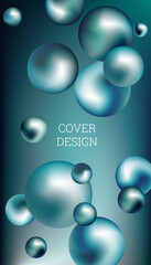 Metal balls are flying around. Cover design, creative background