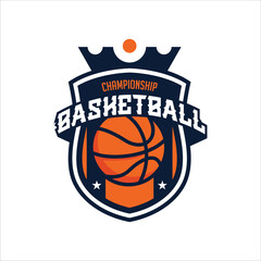 Basketball Badge Logo Design Templates | Sport Team Identity Vector Illustrations isolated on white Background