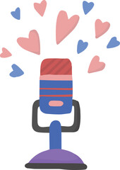 Hand Drawn lovely microphone illustration