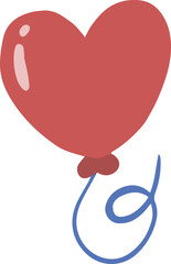 Hand Drawn heart shaped balloon illustration
