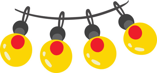 Hand Drawn party lights illustration