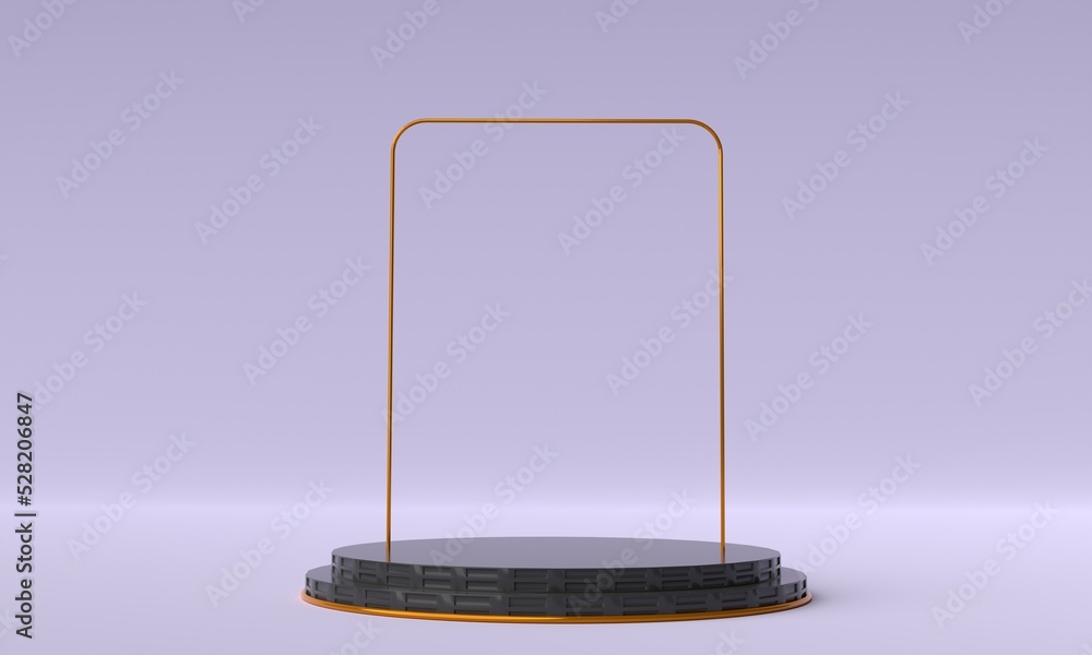 Poster minimalist empty round podium background on 3d rendering