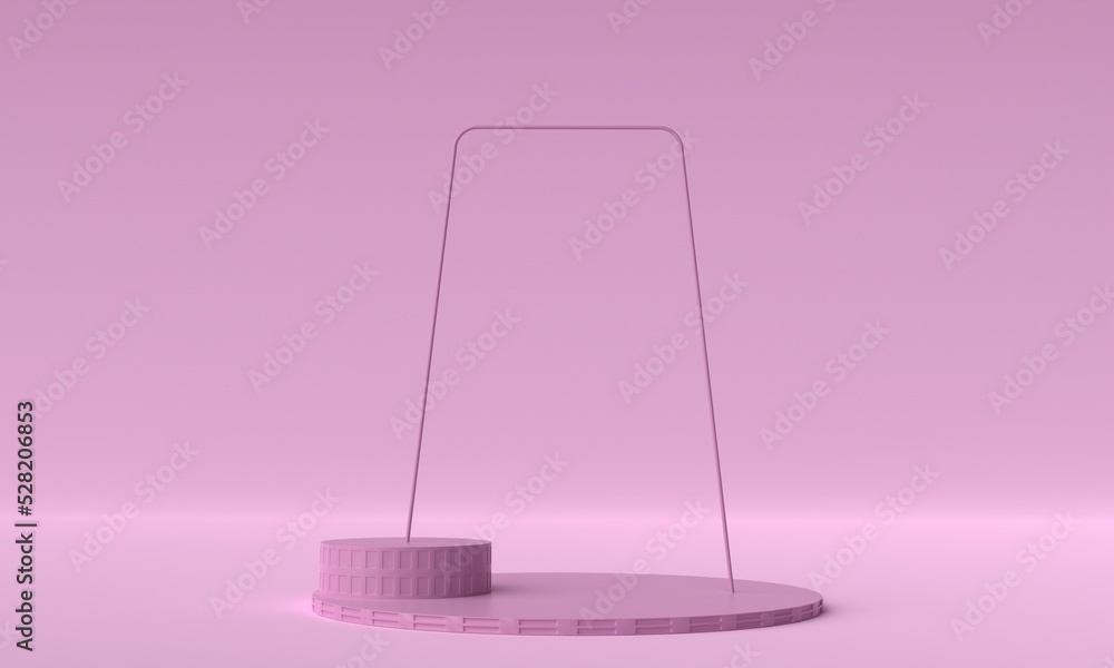 Poster simple minimalist empty podium background on 3d rendering