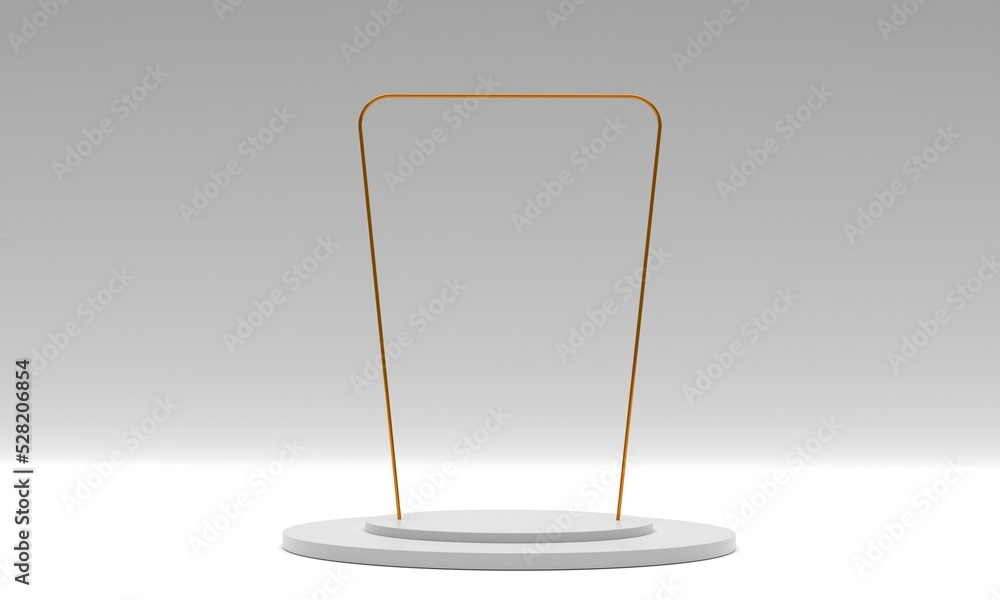 Poster empty podium with white background on 3d rendering