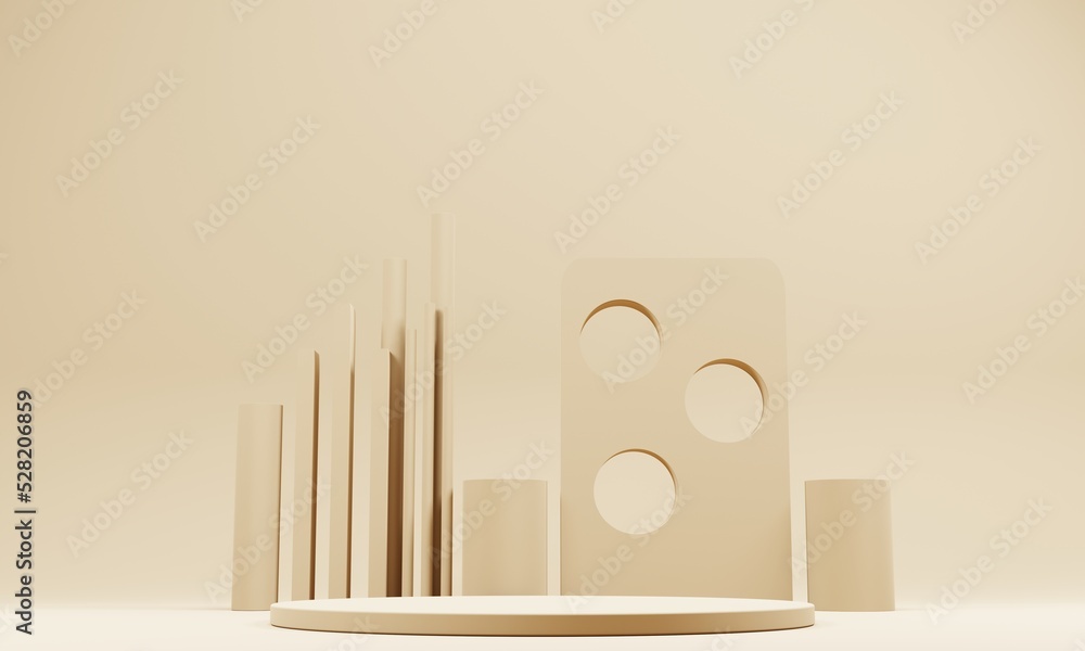 Poster 3d rendering background with empty minimalist podium