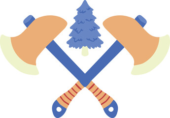 Hand Drawn handle hatchet axe illustration
