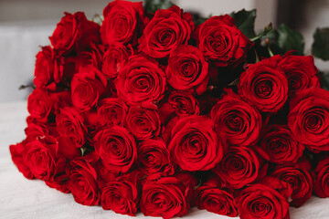 bouquet of red roses