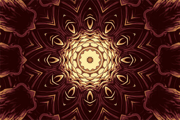 Ethnic bright mandala style flowers pattern antistress therapy patterns illustration