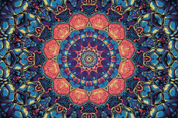 Abstract background with a colorful mandala pattern weave design elements