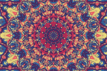 Naklejka premium Abstract background with a colorful mandala pattern weave design elements