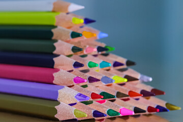 pencils on white background