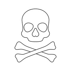 Coloring page with Skull and Crossbones for kids