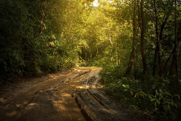 Fototapeta premium Mud Off Road Dirty in rainy day