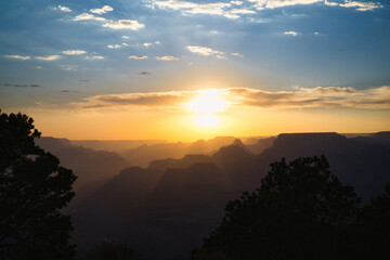 Spectacular sunset in grand Canyon