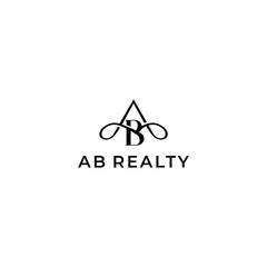 AB ab letter design logo logotype icon concept with serif font and classic elegant style look vector illustration. AB Letter Logo Design Template Vector Illustration.