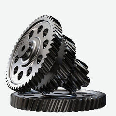 Transmission gearbox. Isolated. 3D Rendering.