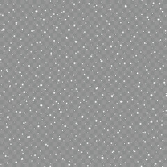Seamless background with falling snowflakles on transparent background. Vector