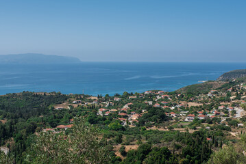Fototapeta na wymiar Ratzakli settlement in Kefalonia in the Ionian Islands Region of Greece.