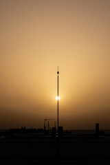 dawns in the Carabanchel neighborhood of Madrid, Spain