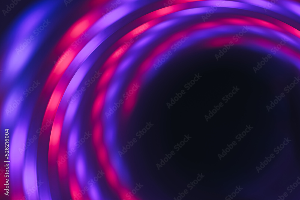 Poster Abstract swirl tunnel with violet light on a background pattern textured for design.